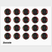Moody Florals Black Arch Burgundy Red Wedding Ronde Sticker (Vel)