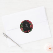 Moody Florals Black Arch Burgundy Red Wedding Ronde Sticker (Envelop)