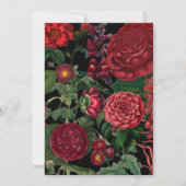 Moody Florals Black Arch Burgundy Red Wedding Save The Date (Achterkant)