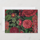 Moody Florals Black Arch Burgundy Red Wedding Save The Date (Achterkant)