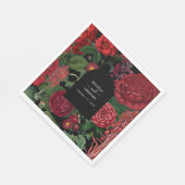 Moody Florals Black Arch Burgundy Red Wedding Servet (Hoek)
