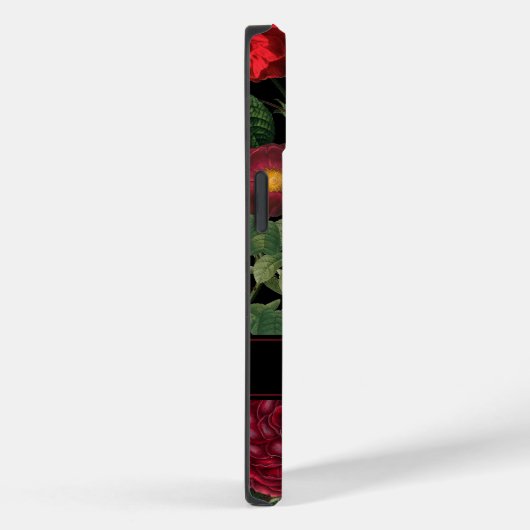 Moody Florals Black & Burgundy  Monogram Case-Mate iPhone Case (Achterkant / Rechts)