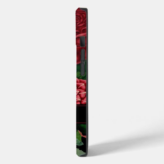 Moody Florals Black & Burgundy  Monogram Case-Mate iPhone Case (Achterkant / Links)