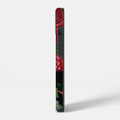 Moody Florals Black & Burgundy Monogram iPhone Hoesje (Linkerkant)