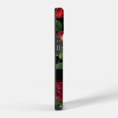 Moody Florals Black & Burgundy Monogram iPhone Hoesje (Rechterkant)