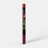 Moody Florals Black & Burgundy  Monogram Samsung Galaxy Hoesje (Rechterkant)