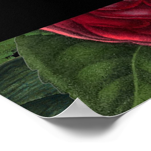 Moody Florals Black Burgundy Wedding Seating Chart Poster (Hoek)