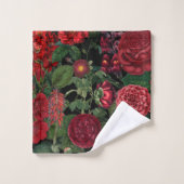 Moody Florals Black en Burgundy  Bad Handdoek (Wasdoekje)