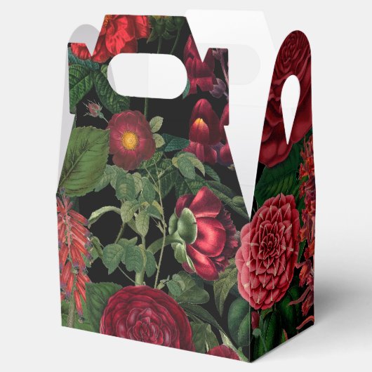 Moody Florals Black en Burgundy Bedankdoosjes (Geopend)