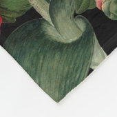 Moody Florals Black en Burgundy  Fleece Deken (Hoek)