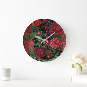 Moody Florals Black en Burgundy Grote Klok (Huis)