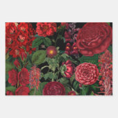 Moody Florals Black en Burgundy  Inpakpapier Vel (Voorkant)