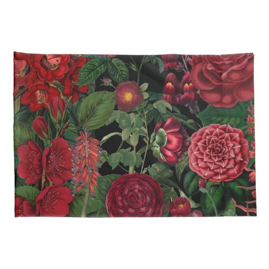 Moody Florals Black en Burgundy  Kussensloop (Achterkant-Rechts)