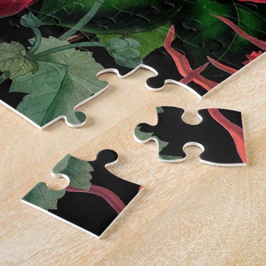 Moody Florals Black en Burgundy  Legpuzzel (Zijkant)