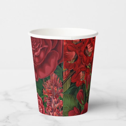 Moody Florals Black en Burgundy  Papieren Bekers (Rechts)