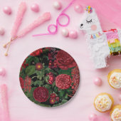 Moody Florals Black en Burgundy  Papieren Bordje (Feest)