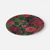 Moody Florals Black en Burgundy  Papieren Bordje (Gekanteld)