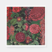 Moody Florals Black en Burgundy  Servet (Voorkant)