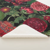 Moody Florals Black en Burgundy  Sherpa Deken (3/4)