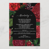 Moody Florals Burgundy Wedding Itinerary Programme Programmakaart (Achterkant)