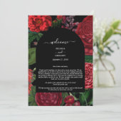 Moody Florals Burgundy Wedding Itinerary Programme Programmakaart (Staand voorkant)
