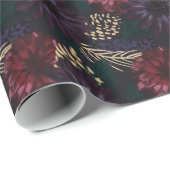 Moody Florals, Gold Pinecone en Spruce Kerstmis Cadeaupapier (Rol Hoek)