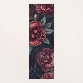 Moody Florals Watercolor Dark Red Pattern Yogamat (Achterkant)