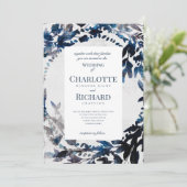 Moody Florals waterverf bruiloft Kaart (Staand voorkant)