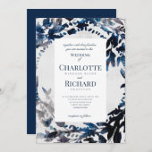 Moody Florals waterverf bruiloft Kaart (Voorkant / Achterkant)