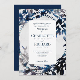 Moody Florals waterverf bruiloft Kaart