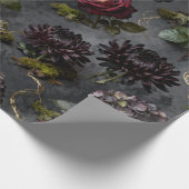 Moody Flower  Dark Floral Gift Cadeaupapier (Hoek)
