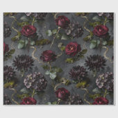 Moody Flower  Dark Floral Gift Cadeaupapier (Vlak)