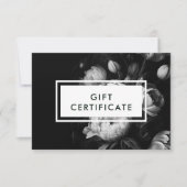 Moody Flowers Black and White Cadeat Certificate (Voorkant)