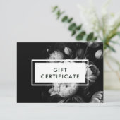 Moody Flowers Black and White Cadeat Certificate (Staand voorkant)