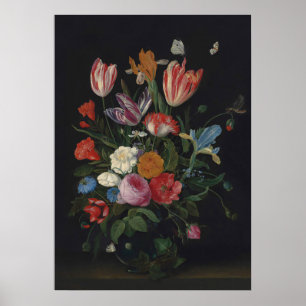 Moody Flowers,  bloemenkunst Poster