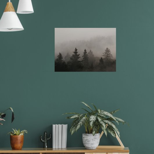 Moody Foggy Forest Poster (Woonkamer 1)