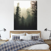 Moody Foggy Treescape Landscape Painting Canvas Afdruk (Insitu (Slaapkamer))