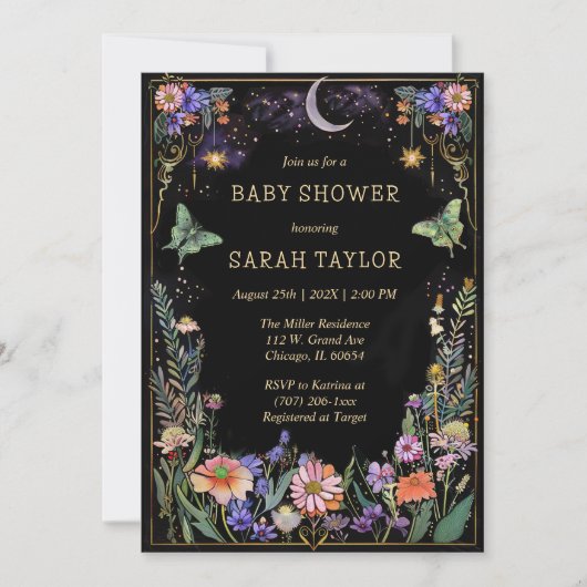 Moody Forest Baby shower Invitation Kaart (Voorkant)