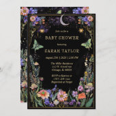 Moody Forest Baby shower Invitation Kaart (Voorkant / Achterkant)