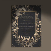 Moody Forest Botanical Classic Gold Patina Wedding Kaart