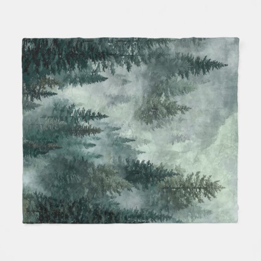 Moody Forest  Fleece Deken (Voorkant (Horizontaal))