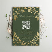Moody Forest Foliage Frame Modern Classic QR RSVP Kaartje