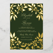 Moody Forest gebladerte Lijst Modern Classic Weddi Folie Uitnodiging (Voorkant)
