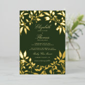 Moody Forest gebladerte Lijst Modern Classic Weddi Folie Uitnodiging (Staand Voorkant)