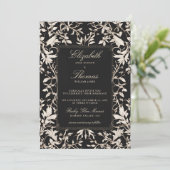 Moody Forest gebladerte Lijst Modern Classic Weddi Kaart (Staand voorkant)