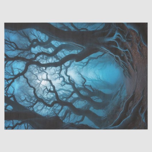 Moody Forest Gnarled Trees Decoupage Tissuepapier (Voorkant)