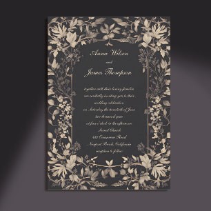Moody Forest Greenery Lijst Dark Classic Wedding Kaart