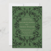 Moody Forest Moss Botanical Modern Classic Wedding Kaart (Voorkant)