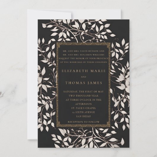 Moody Forest Patina Traditionele klassieke bruilof Kaart (Voorkant)