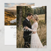 Moody Forest Save the Date Fotokaart Kaart (Voorkant / Achterkant)
